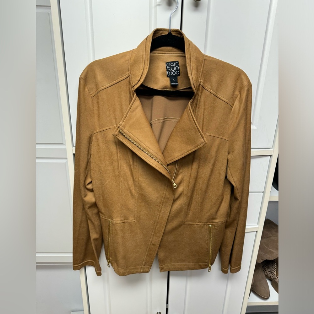 Clara Sun Woo Liquid Leather Jacket- Caramel Color